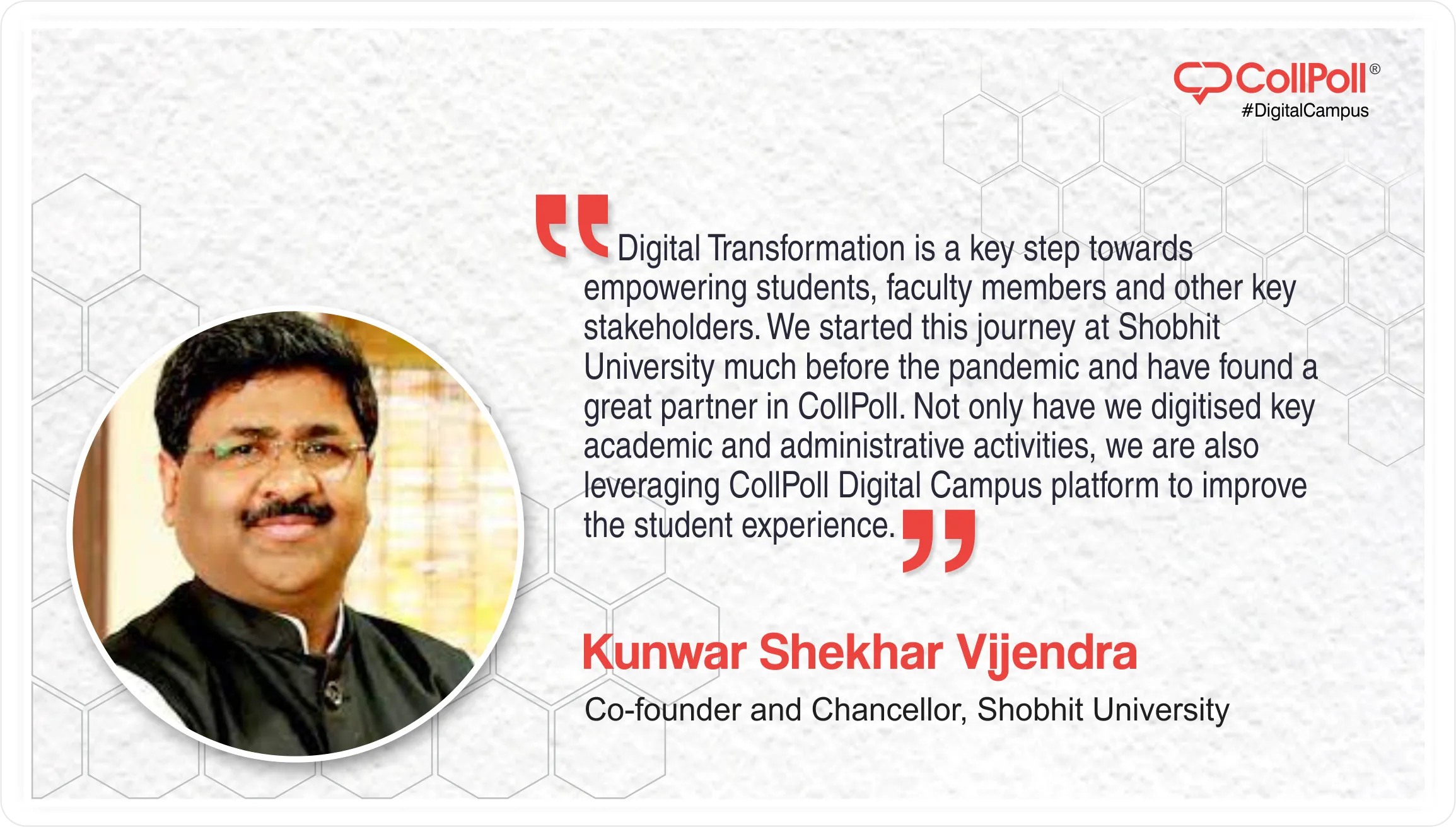 Kunwar Shekhar Vijendra, Co-Founder & Chancellor of Shobhit University